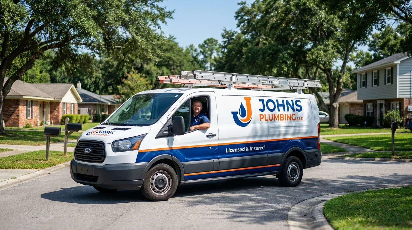 Johns Plumbing LLC service van in Saint David, AZ