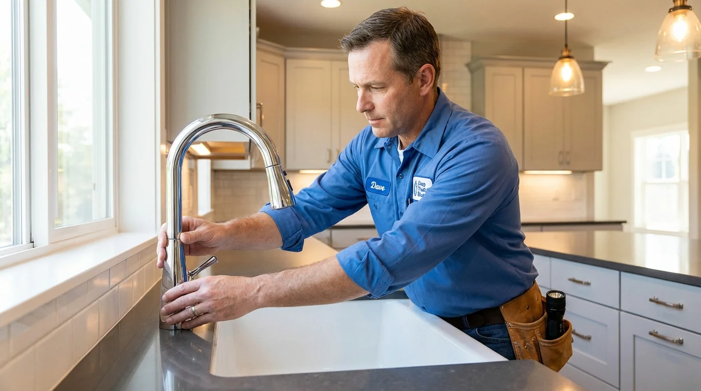 Kitchen faucet installation by Johns Plumbing LLC in Saint David