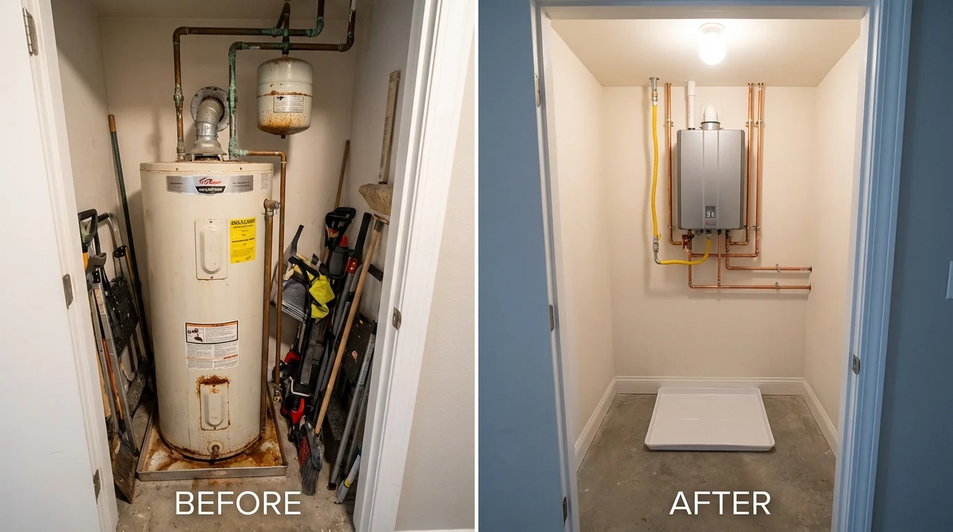 Tank water heater versus wall-mounted tankless unit comparison for Saint David, AZ homeowners